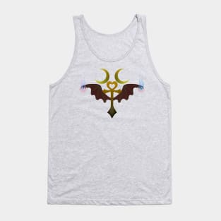 Ankh with Bat Wings and Crescent Moon Tank Top